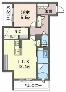 シャーメゾン リュエル八戸ノ里【2階】の間取り