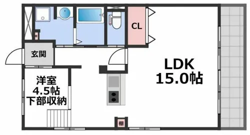 レジデンス新深江【4階】の間取り