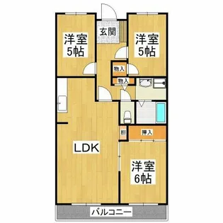 ライゼックス富田林【2階】の間取り