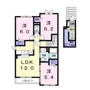 クレメントスクエア【204号室】の間取り
