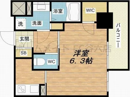 エスライズ御堂筋本町【14階】の間取り