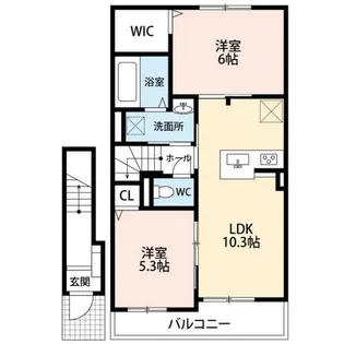 アフェットB【2階】の間取り