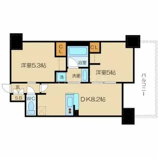 エステムプラザ大阪城パークフロント【12階】の間取り