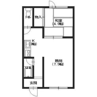 メゾンパティオ亀田港【202号室】の間取り