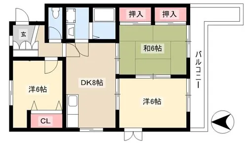 イオス名東【302号室】の間取り