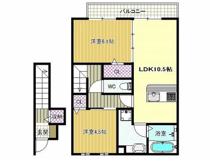 清友ハウスⅡ【2階】の間取り