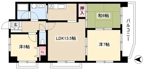 ファミール一社【5階】の間取り