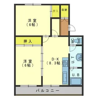 ヴィラナリー函館3号棟【204号室】の間取り