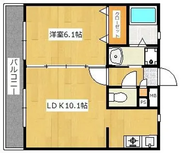サンシャインビュー【208号室】の間取り