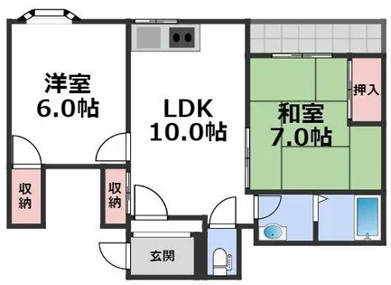 三友ハイツ生野Ⅱ号館【4階】の間取り