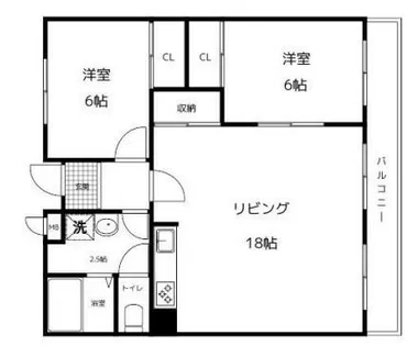 グリーンハイツ東山【302号室】の間取り