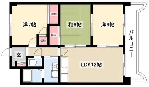 ハイウッド【1階】の間取り