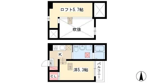 プラウド五番町【1階】の間取り