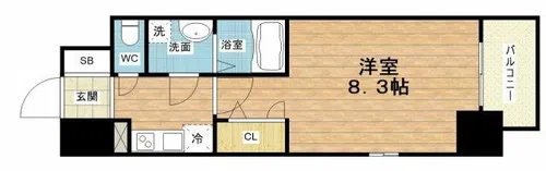 エスリードレジデンス弁天町グランデ【13階】の間取り