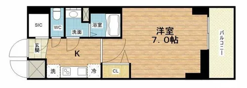 City Lux Namba South【11階】の間取り