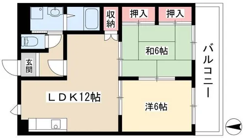 Villa 上小田井 壱番館【402号室】の間取り