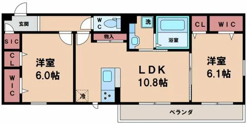 フォレストガーデン我孫子【2階】の間取り