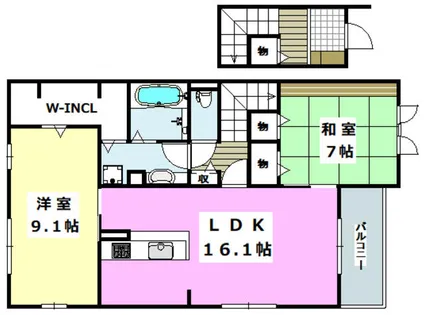 エストリヴィエール【201号室】の間取り