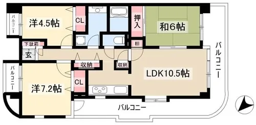 クレス【6階】の間取り