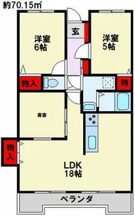 ミリオンコーポラス折尾南【105号室】の間取り