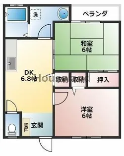 ベルハウス津秦【201号室】の間取り