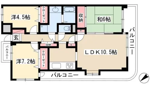 クレス【3階】の間取り
