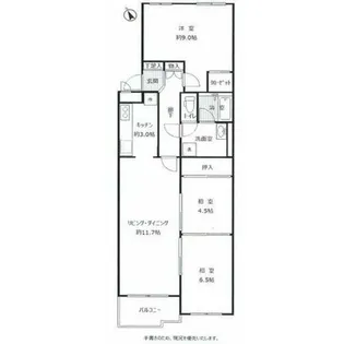 チュリス山鼻南A棟【2階】の間取り