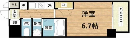 プレサンス海老江ジャルダン【1階】の間取り