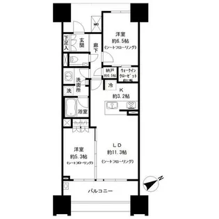 ザ・パークハウス名古屋(ディライトスクエア棟)【12階】の間取り
