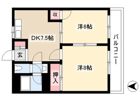 ハイネス名東【302号室】の間取り