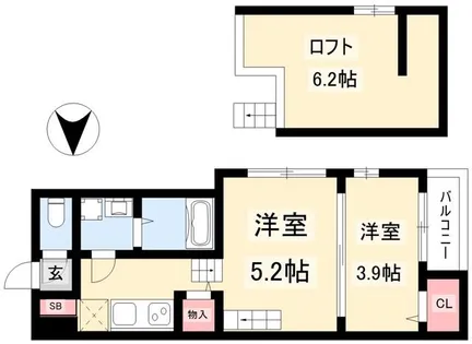 ハーモニーテラス二番Ⅳ【102号室】の間取り