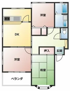 グランドハイツ百北【1-B号室】の間取り