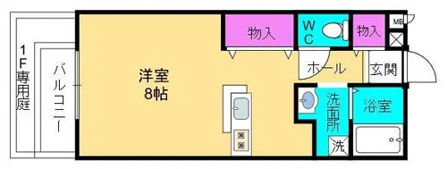 プレミールエビス【206号室】の間取り