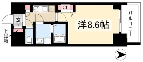 プレサンスジェネ丸の内【5階】の間取り