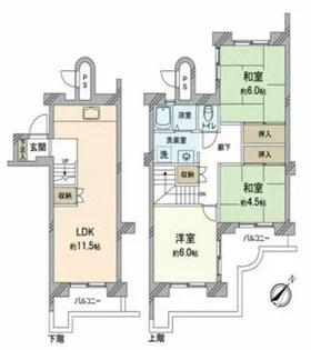 千代田第二住宅5号棟【5階】の間取り