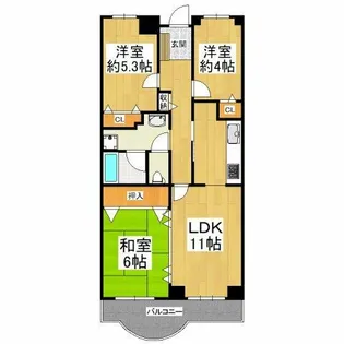 美加の台南海アーバンコンフォート弐番館【10階】の間取り