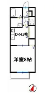 プランドール砥堀【1階】の間取り