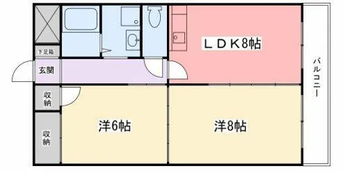 広畑中村コーポ【5階】の間取り