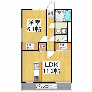 アサヒレジデンス【2階】の間取り