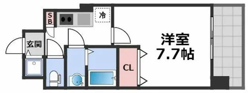 S-RESIDENCE緑橋駅前【13階】の間取り