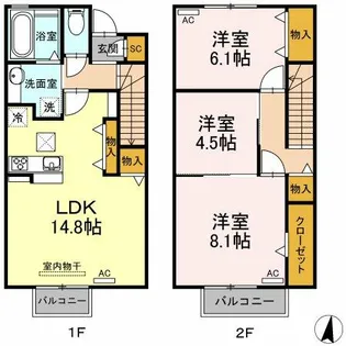 デジール・T Ⅱ【102号室】の間取り