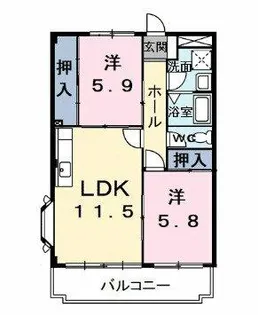 ビューライフ長畑【3階】の間取り