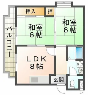 パレス五色山【2階】の間取り