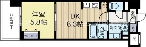 ウィスタリアレジデンス博多【4階】の間取り