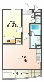 ボヌール有瀬【3階】の間取り
