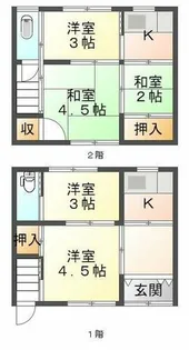 兵庫県神戸市垂水区城が山2丁目【テラスハウス】の間取り