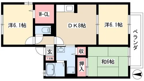 ヴィラエテルノ【201号室】の間取り