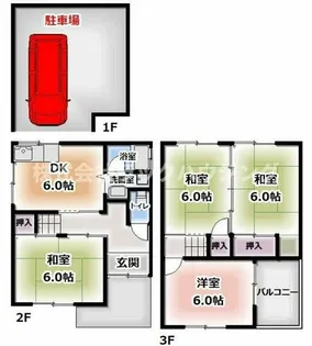 大阪府門真市脇田町【一戸建】の間取り