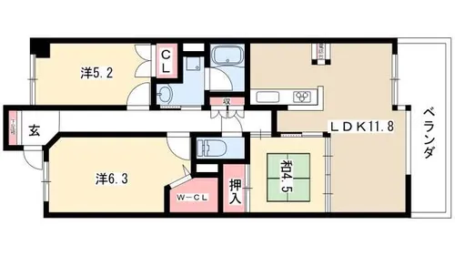 レジディア泉【0204号室】の間取り