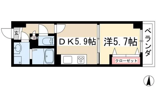 DUO FEEL守山(旧S-FORT守山)【5階】の間取り